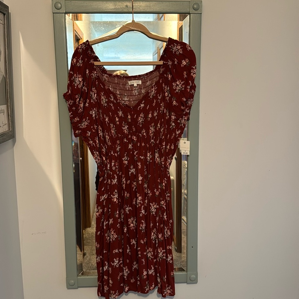Ultra Flirt shirt dress. Elastic high waist. Gauze type material. NWT. XL.